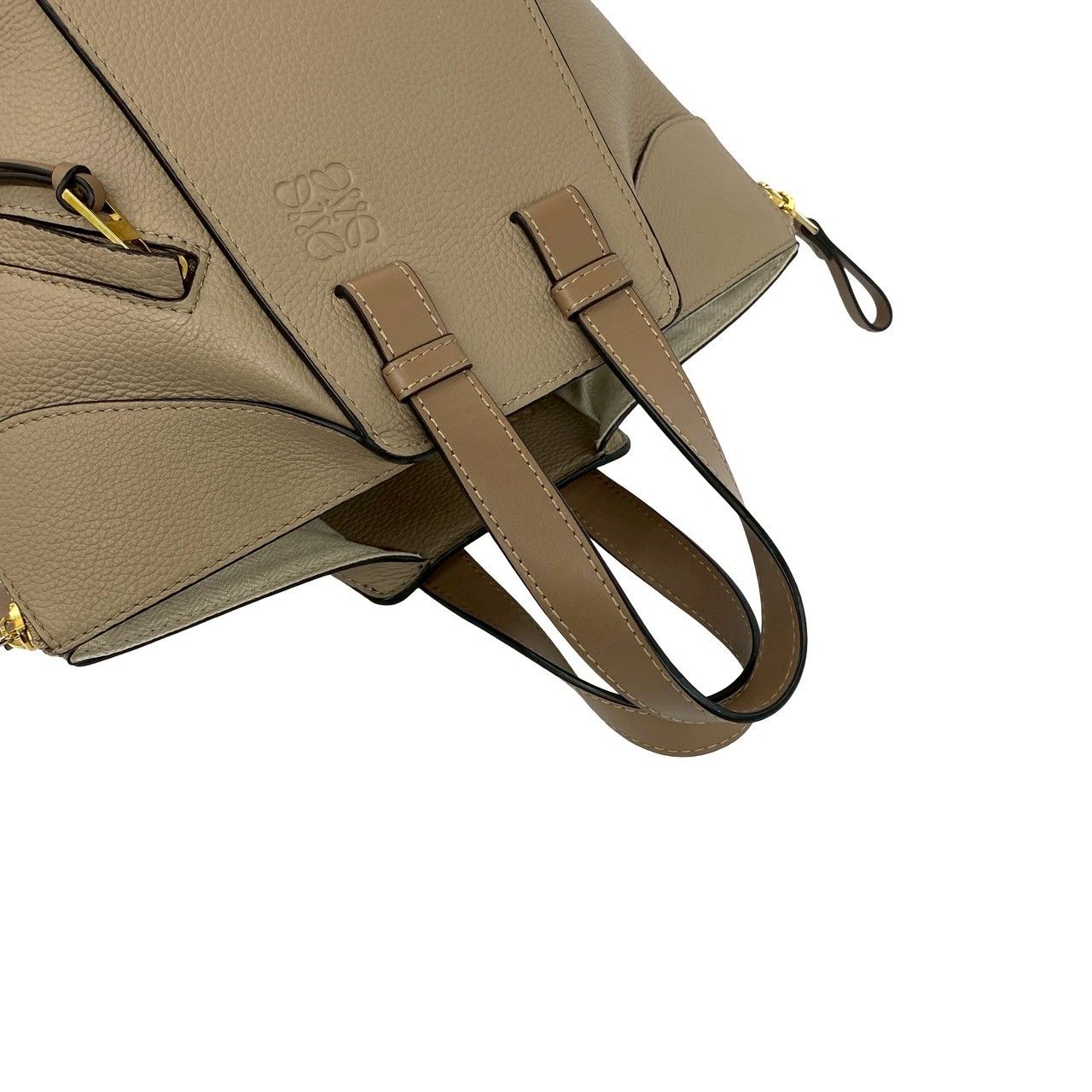 Loewe Hammock Compact Anagram Logo Leather 2-Way Shoulder Bag Beige