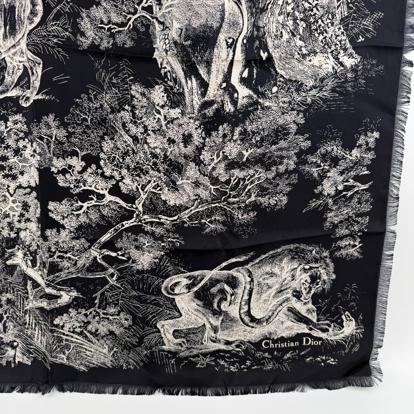 Dior le Scarf Navy Silk Vintage