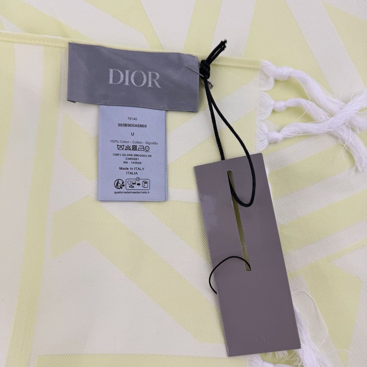 Dior Yellow Cotton Vintage Scarf
