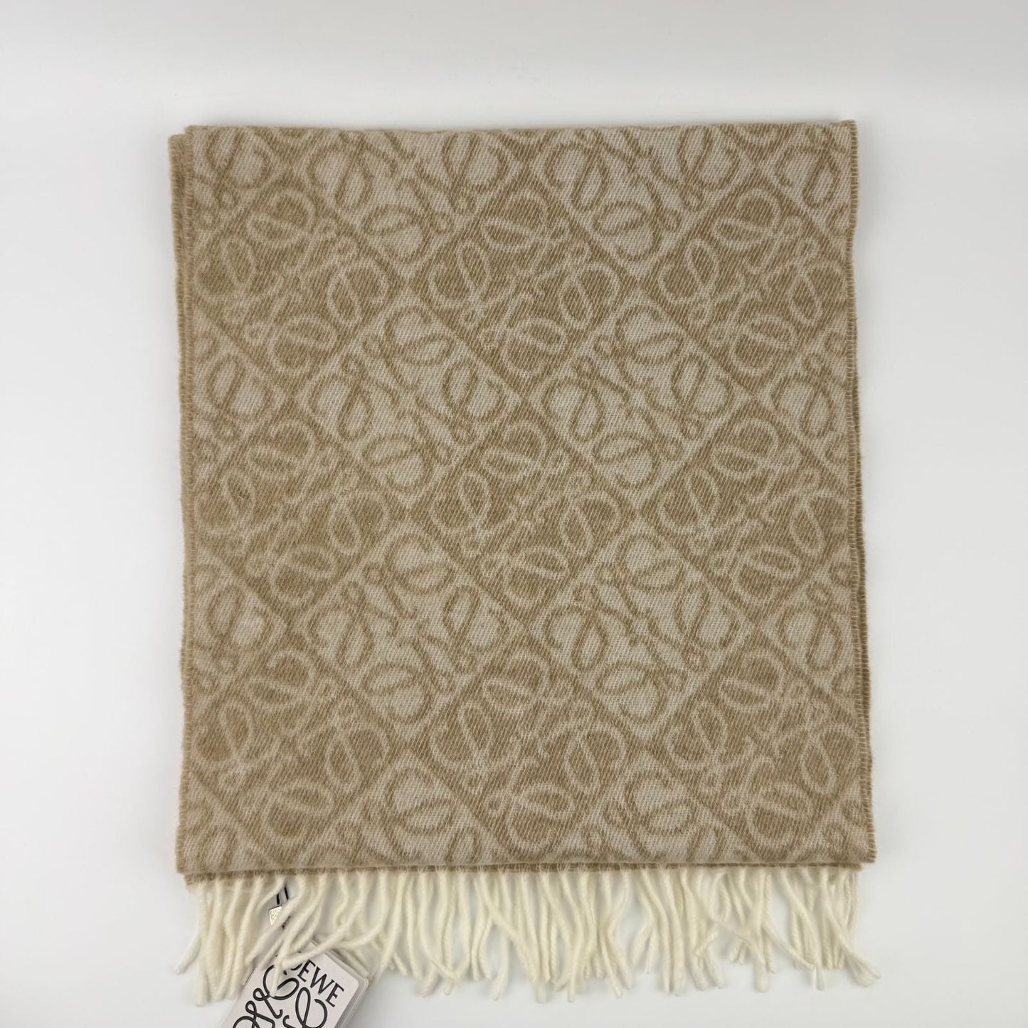Loewe Anagram Beige le Cashmere Vintage Scarf