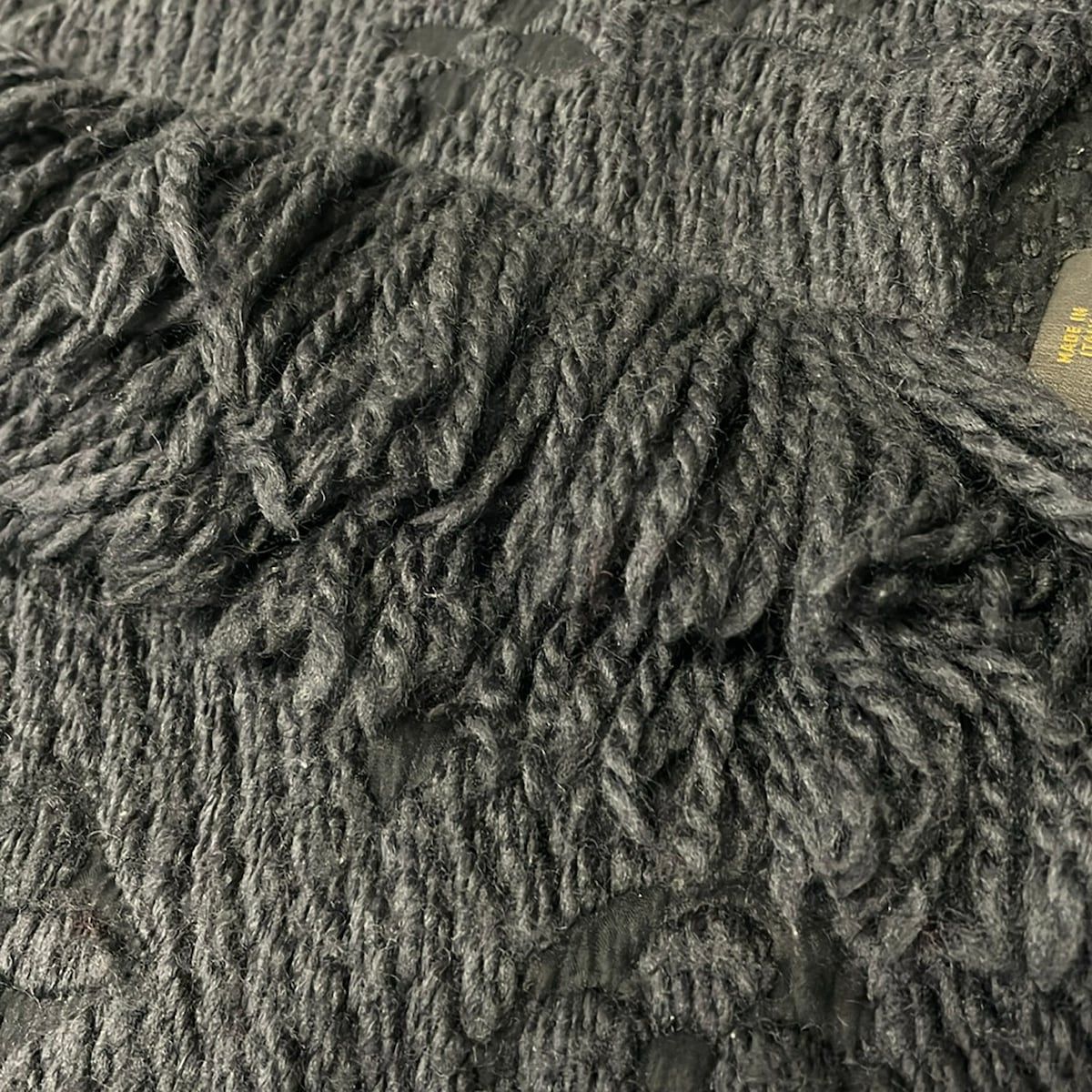 Louis Vuitton Scarf Echarpe Logo Mania Anthracite Wool Silk