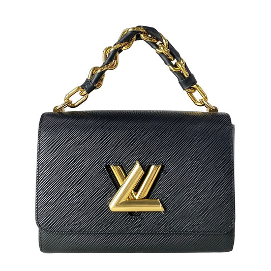 Louis Vuitton Handbag Twist MM Noir Leather Cowhide