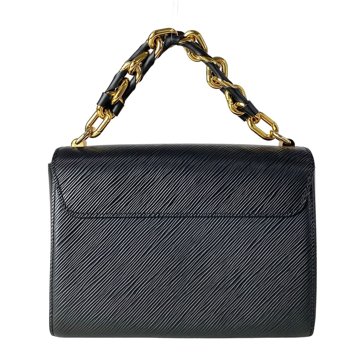 Louis Vuitton Handbag Twist MM Noir Leather Cowhide