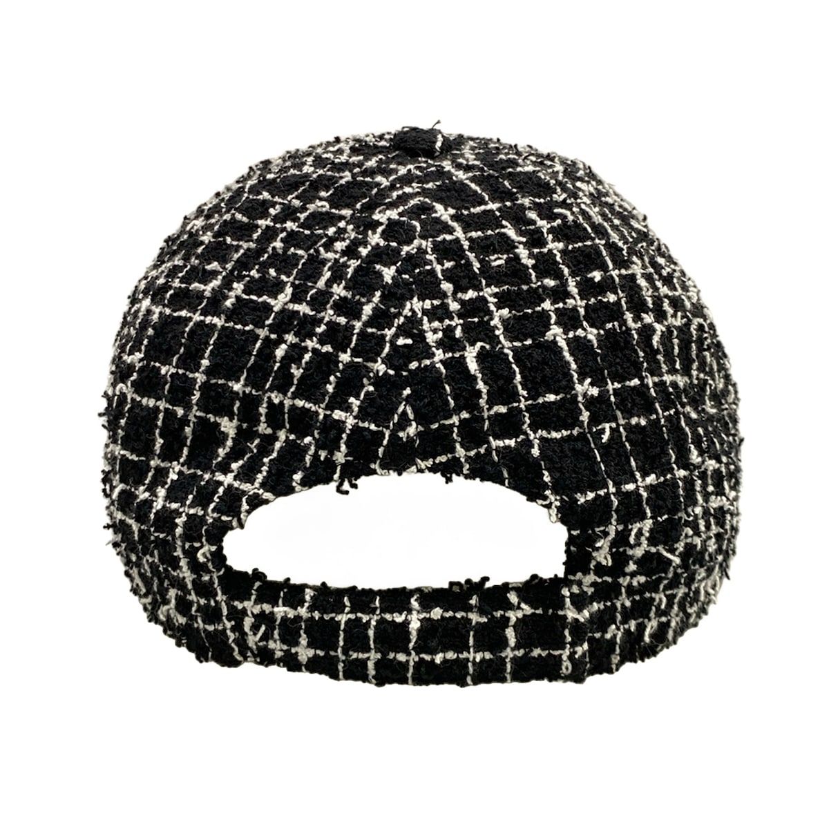 Chanel Cap Black White Tweed Cotton Hat