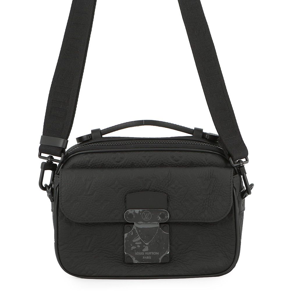 Louis Vuitton Shoulder Bag Monogram Taurillon S Lock Messenger Black