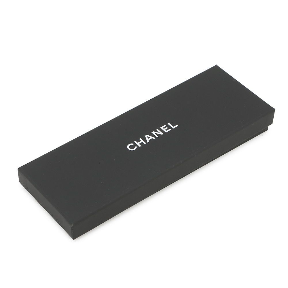 Chanel Scarf CC Logo Camellia All Over Pattern Silk Black