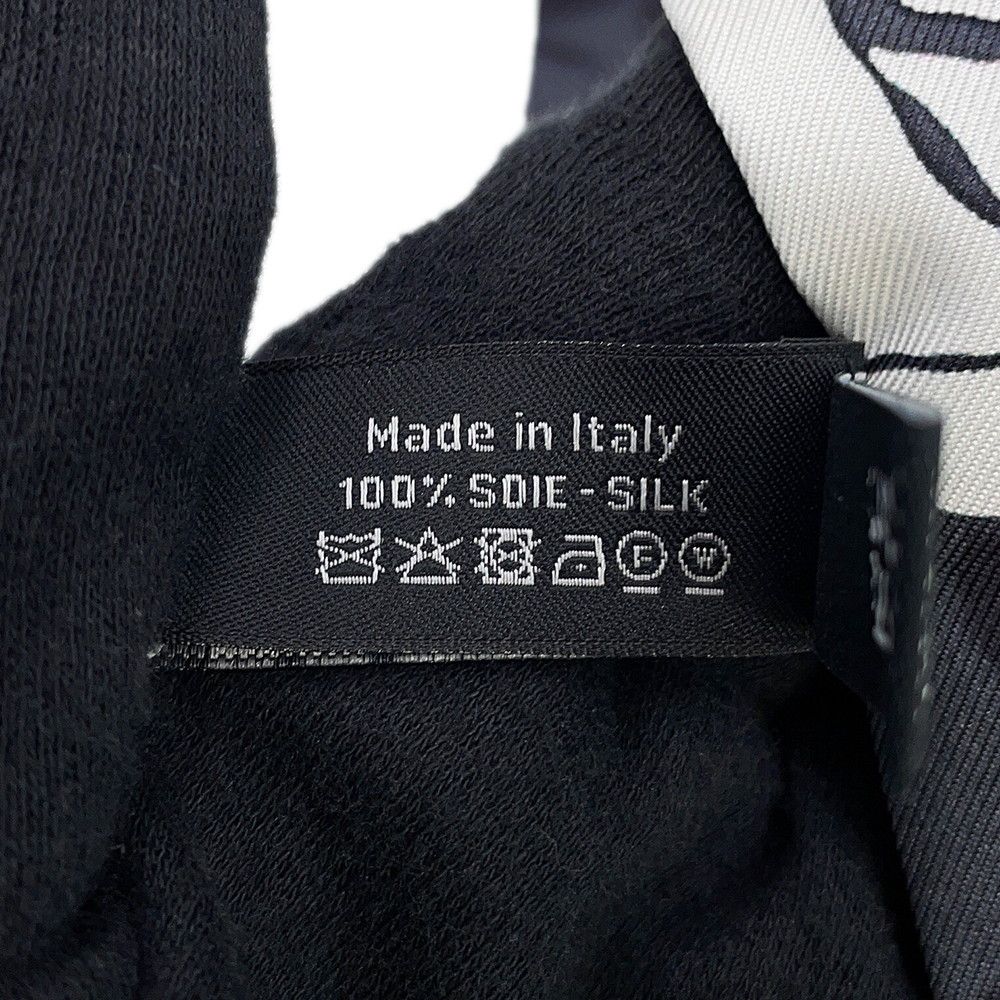 Chanel Scarf CC Logo Camellia All Over Pattern Silk Black