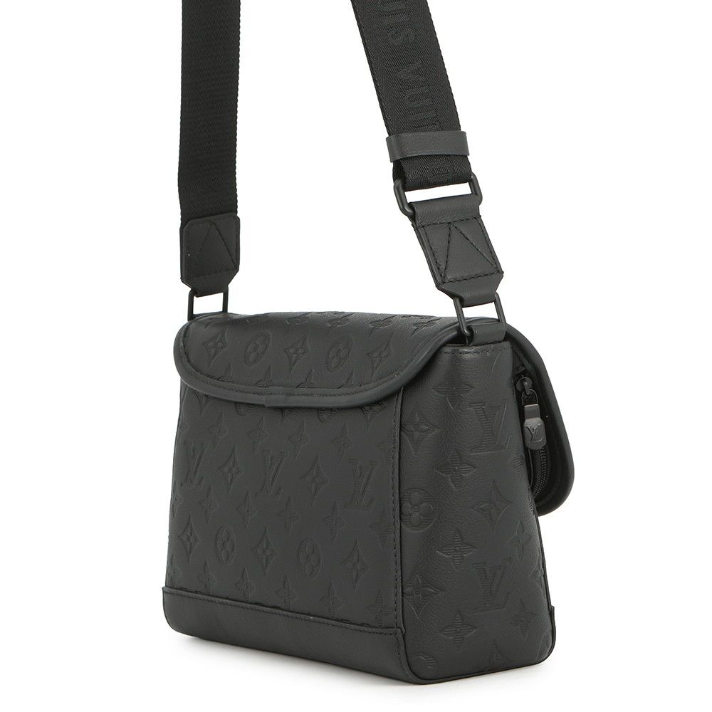 Louis Vuitton Shoulder Bag Monogram Shadow Pulse Messenger Black