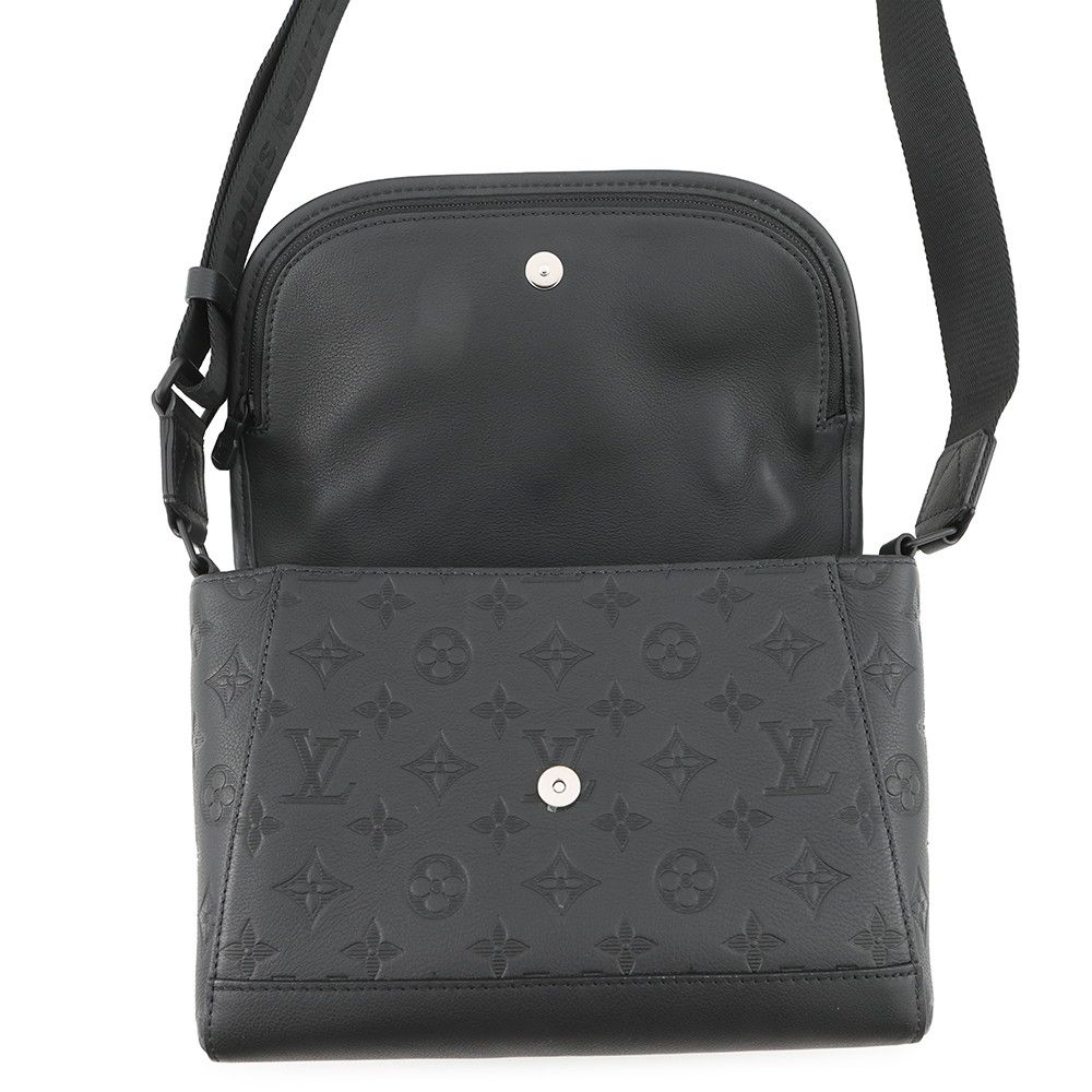 Louis Vuitton Shoulder Bag Monogram Shadow Pulse Messenger Black
