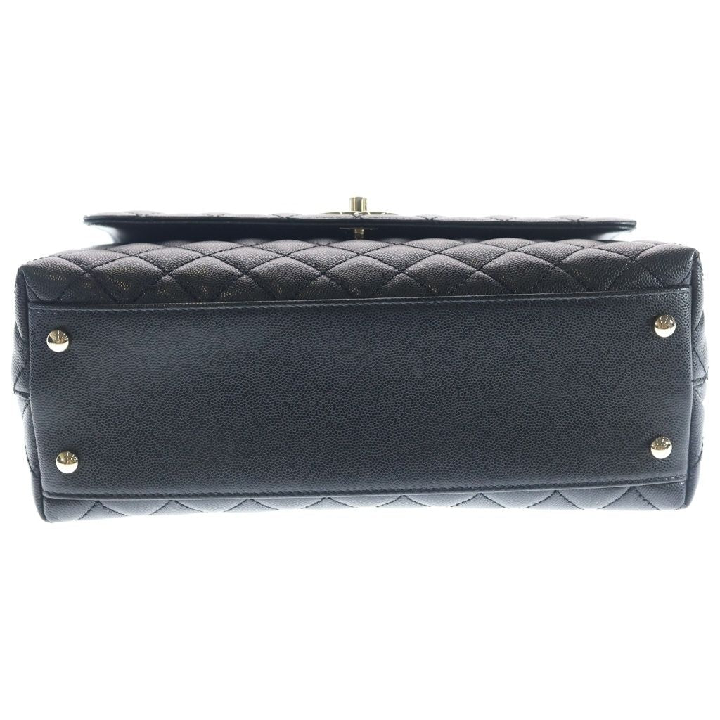 Chanel Coco Handle 29 2-Way Shoulder Bag Black Caviar Leather Gold