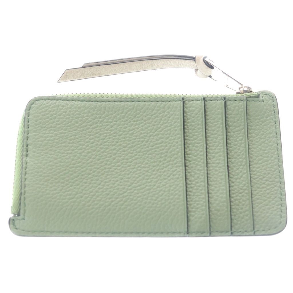 Loewe Anagram Leather Card Case Green Brown
