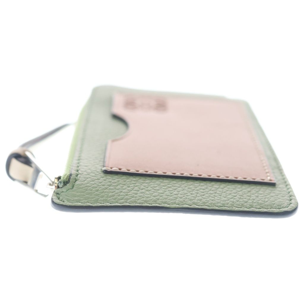 Loewe Anagram Leather Card Case Green Brown