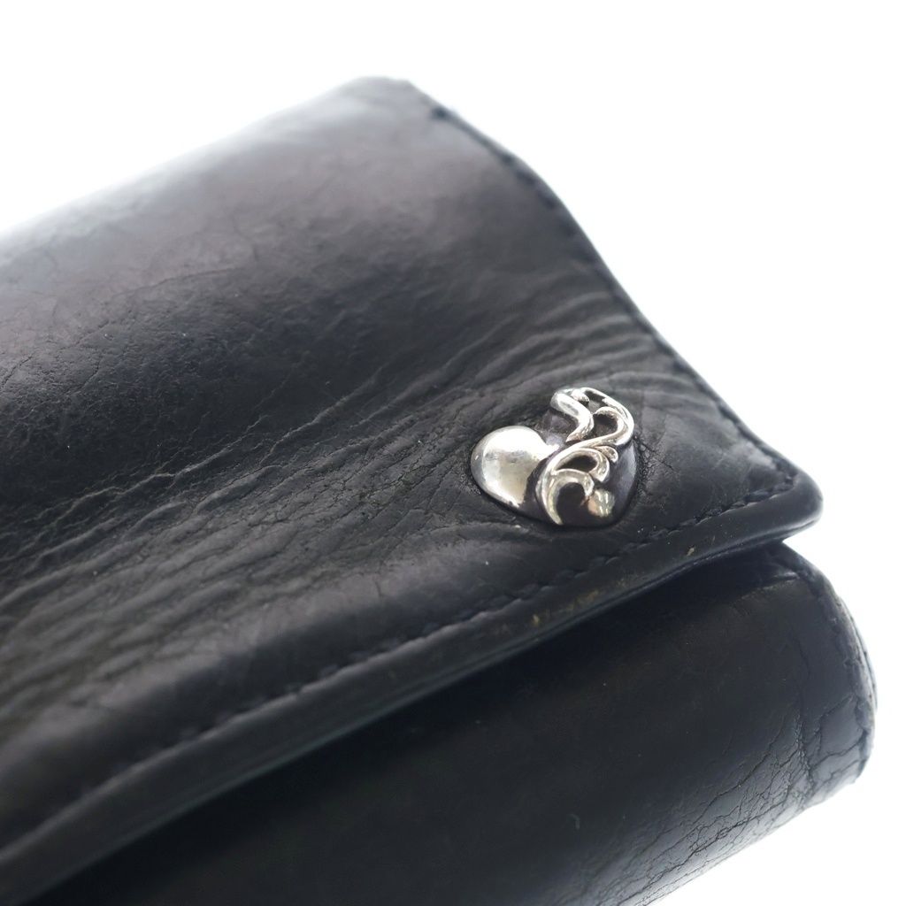 Chrome Hearts Boheart Tan Leather Wallet Black