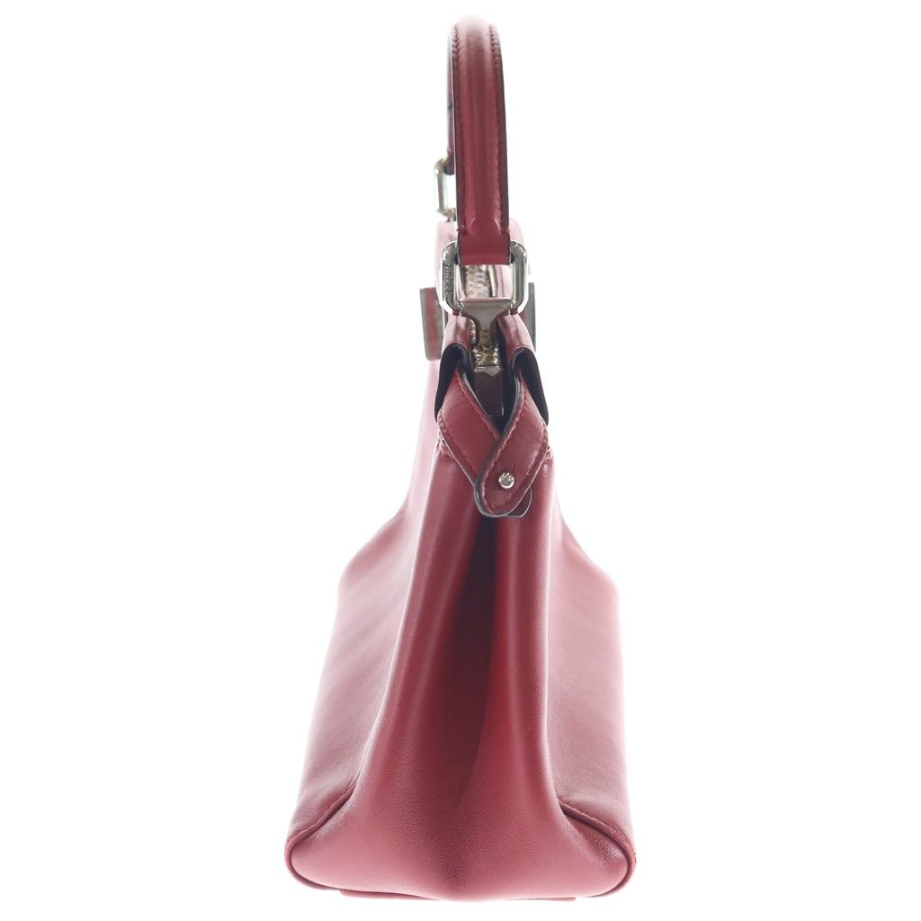 Fendi Peekaboo Mini Mon Star 2-Way Mini Shoulder Bag Red Leather 8 Silver