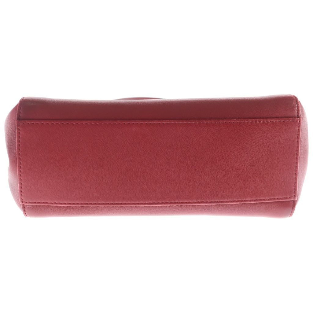 Fendi Peekaboo Mini Mon Star 2-Way Mini Shoulder Bag Red Leather 8 Silver