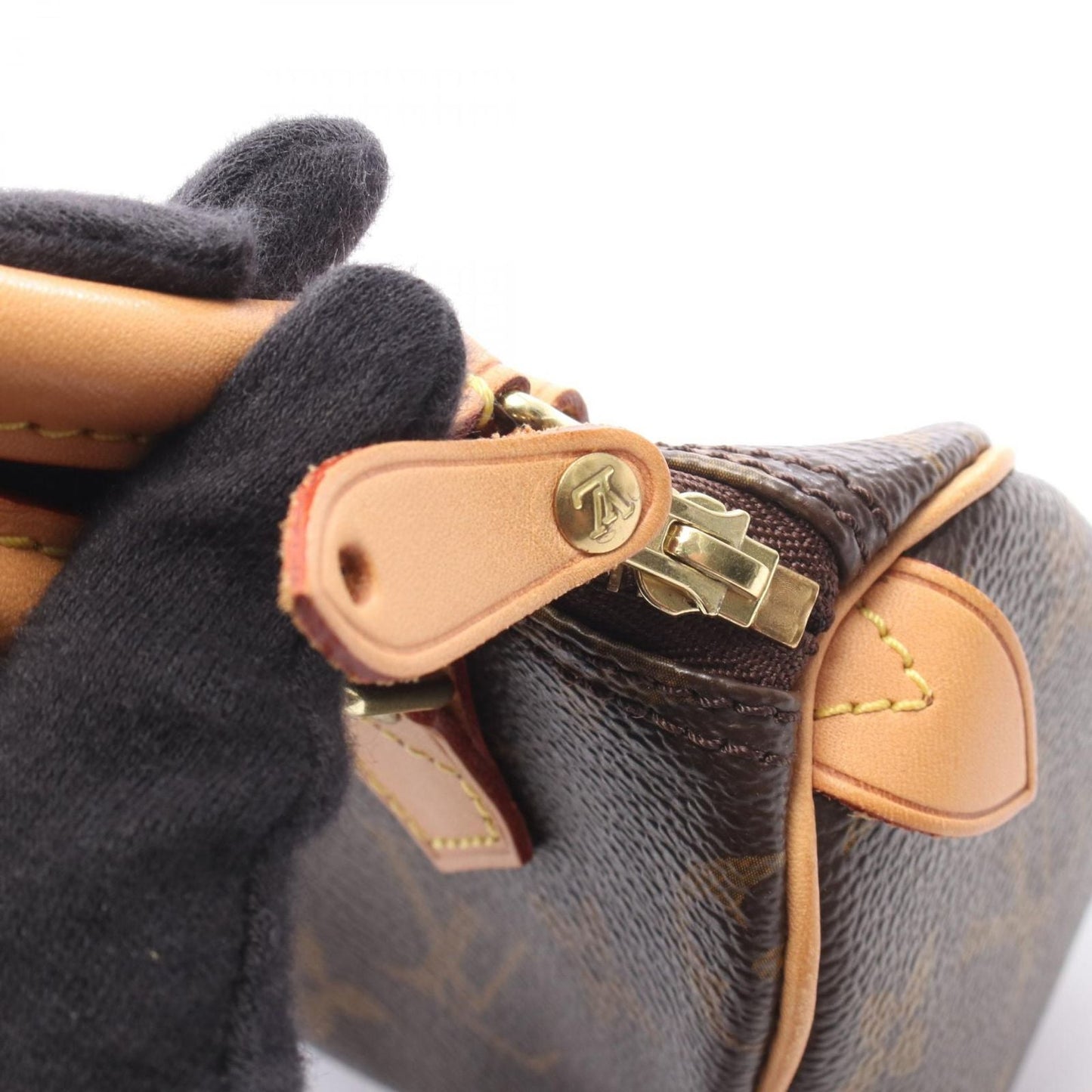 Louis Vuitton Handbag Mini Speedy Canvas Leather