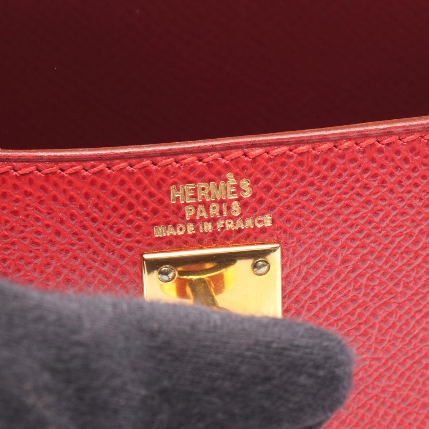 Hermes Handbag Mini Sellier 2-Way Rouge Vif Leather Mini Kelly