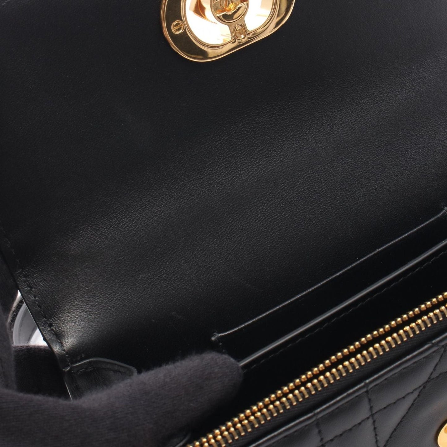 Dior Shoulder Bag Miss Caro Black Leather