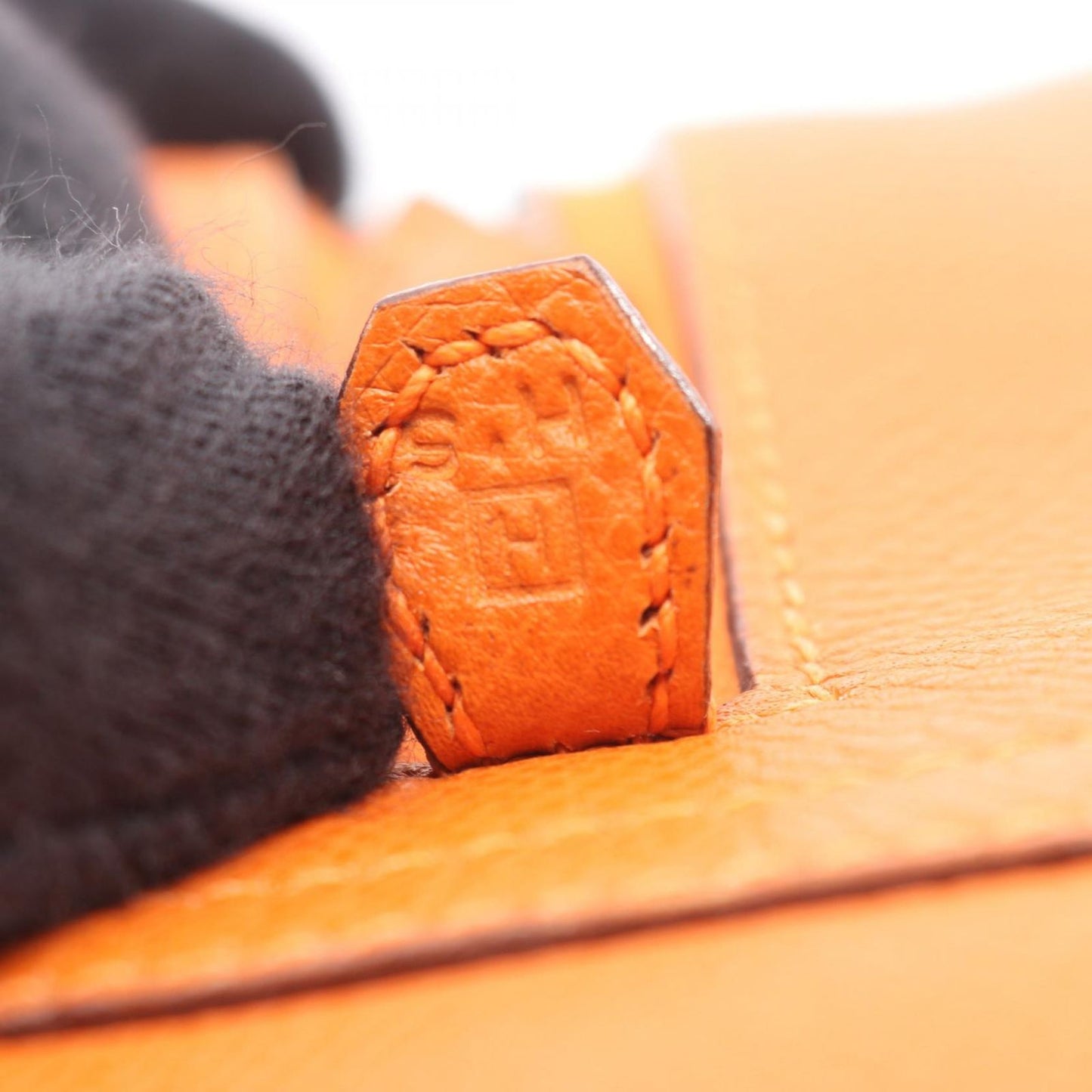 Hermes Handbag Mini Plume 20 Orange Leather Calf