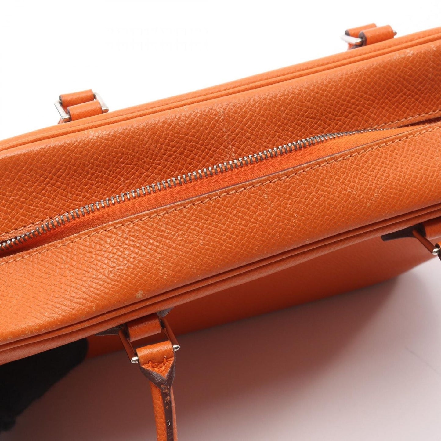 Hermes Handbag Mini Plume 20 Orange Leather Calf