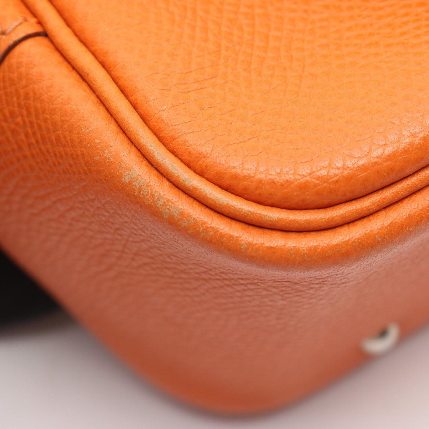 Hermes Handbag Mini Plume 20 Orange Leather Calf