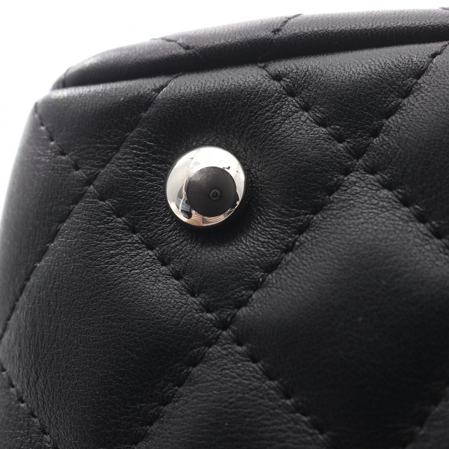 Chanel Shoulder Bag Cambon Line Black Leather Patent