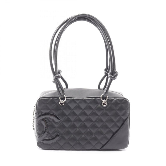 Chanel Shoulder Bag Cambon Line Black Leather Patent
