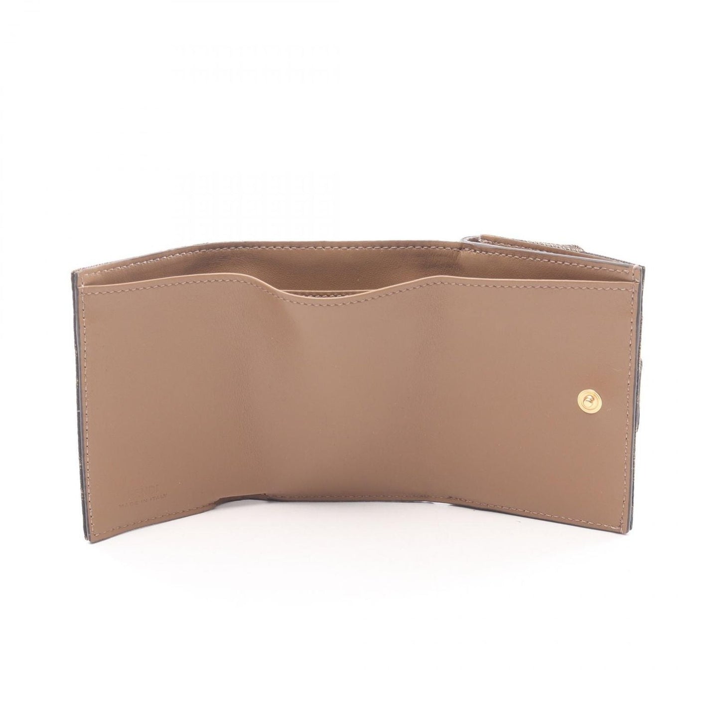 Fendi Trifold Wallet Baguette Zucca Brown Canvas