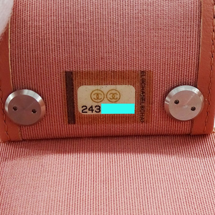 Chanel Key Case Caviar Leather 4 Rows Salmon Pink Silver CC Logo Key Holder