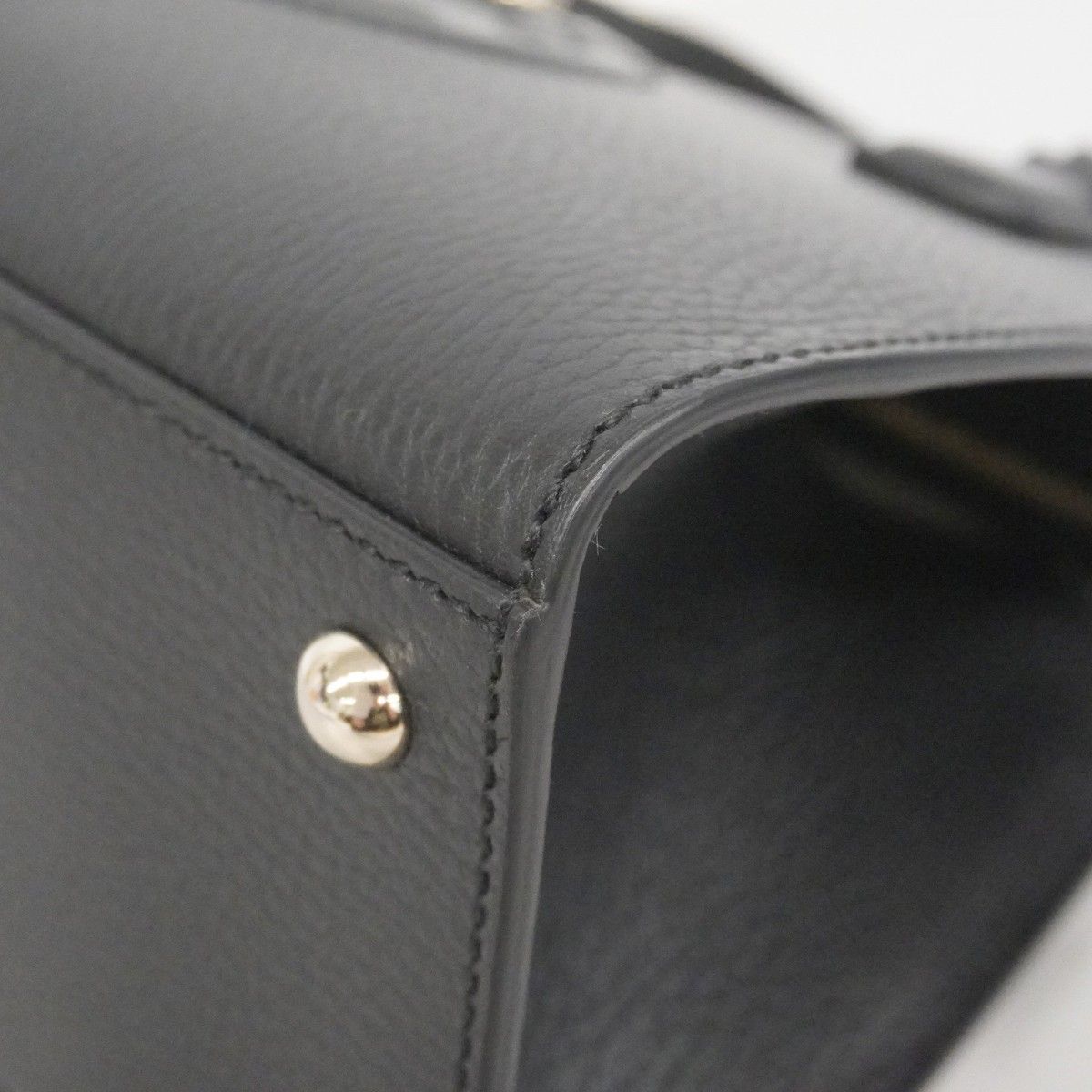 Gucci Handbag Interlocking Leather Black Gold 2-Way Bag