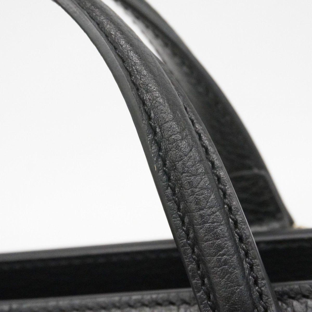 Gucci Handbag Interlocking Leather Black Gold 2-Way Bag