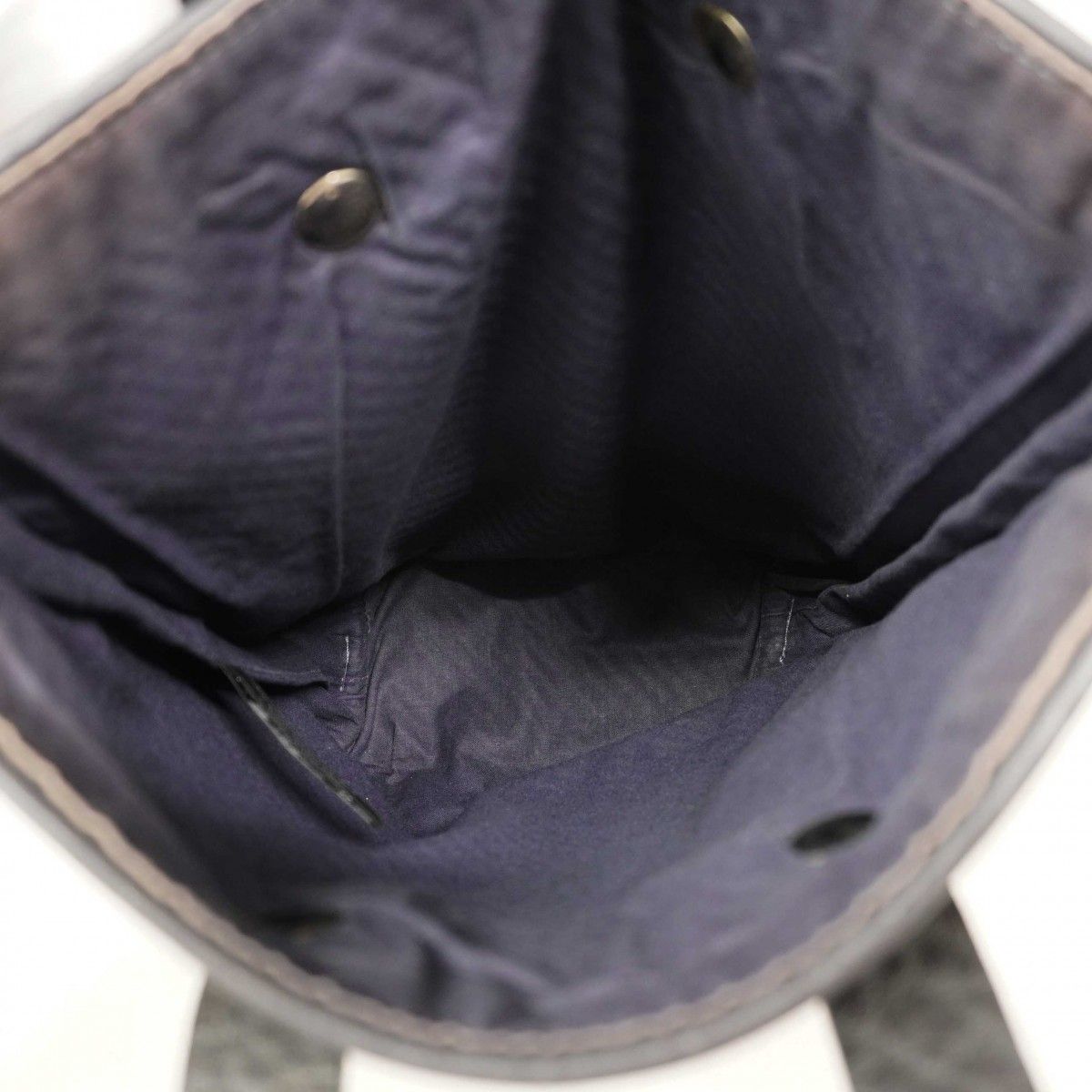 Hermes Tote Anada Badiago PM Leather Polyester Gray Silver