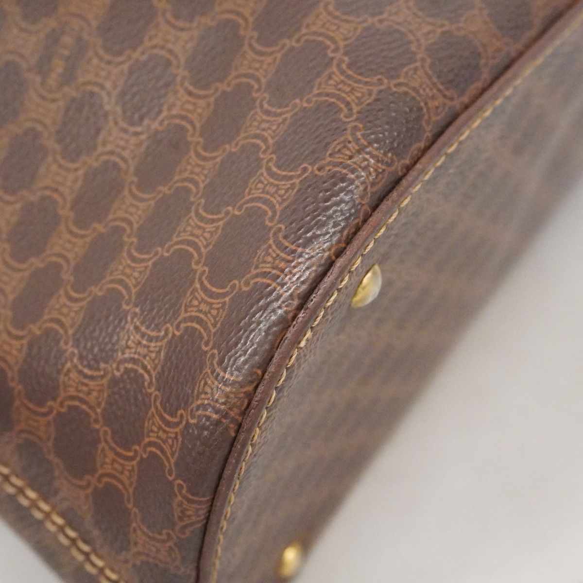 Celine Handbag Macadam Brown Gold