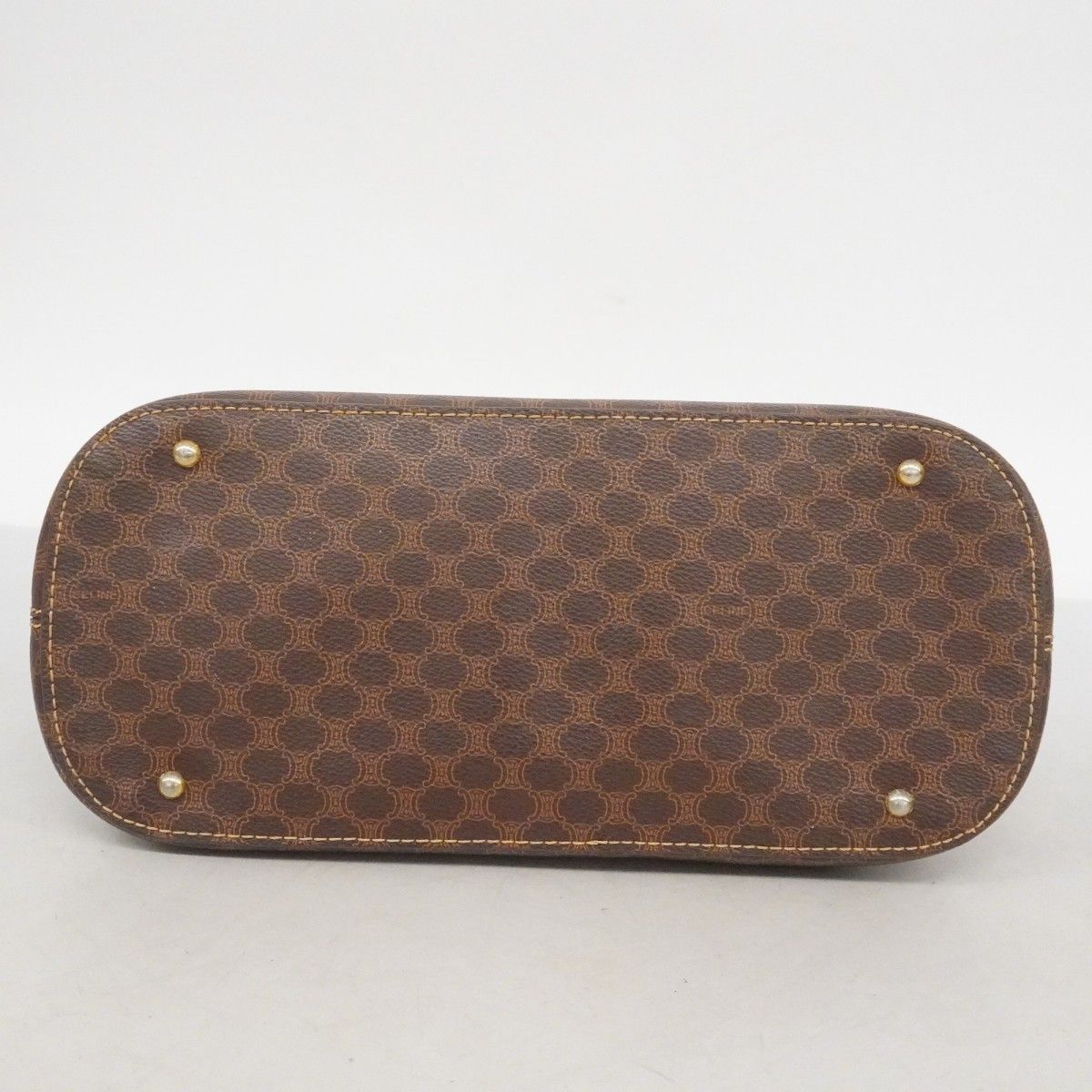 Celine Handbag Macadam Brown Gold