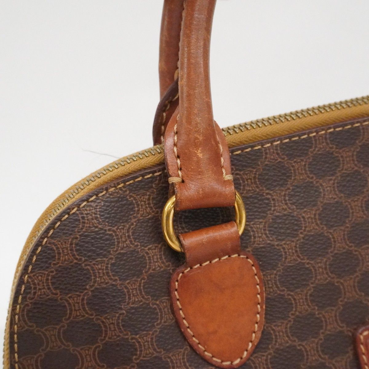 Celine Handbag Macadam Brown Gold