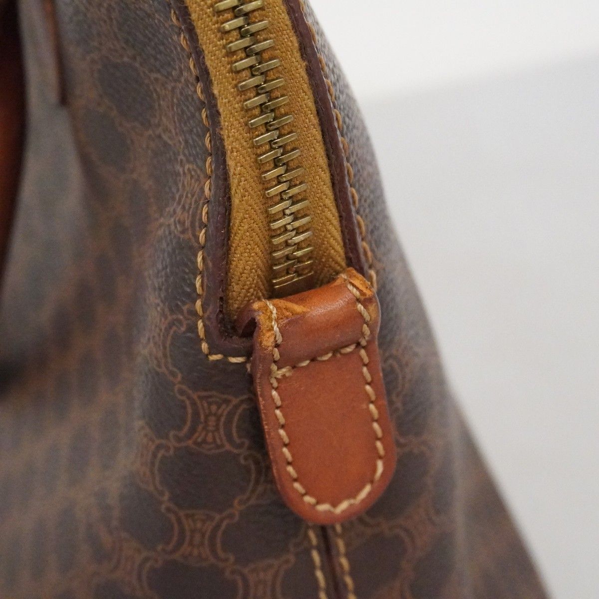 Celine Handbag Macadam Brown Gold