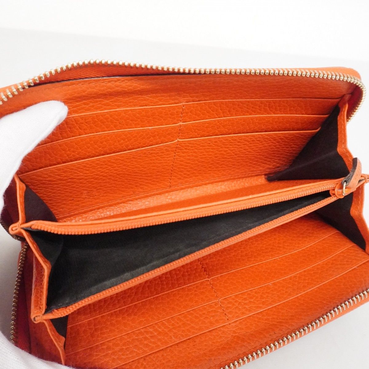 Gucci Wallet GG Canvas Beige Brown Orange Red Gold
