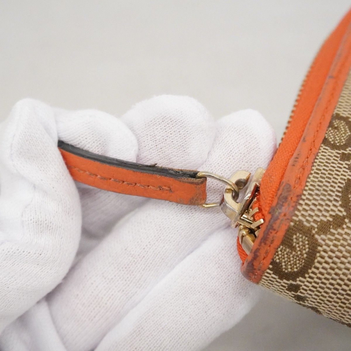 Gucci Wallet GG Canvas Beige Brown Orange Red Gold