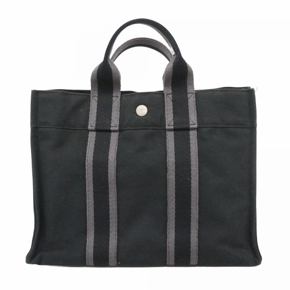 Hermes Handbag Fourre Tout PM Canvas Black Silver
