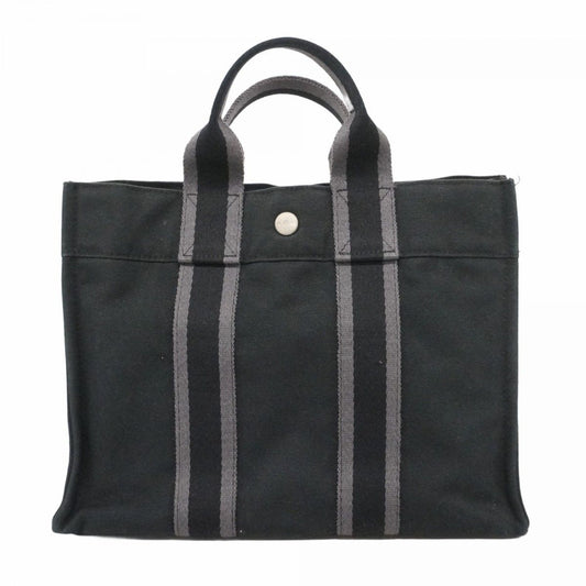 Hermes Handbag Fourre Tout PM Canvas Black Silver