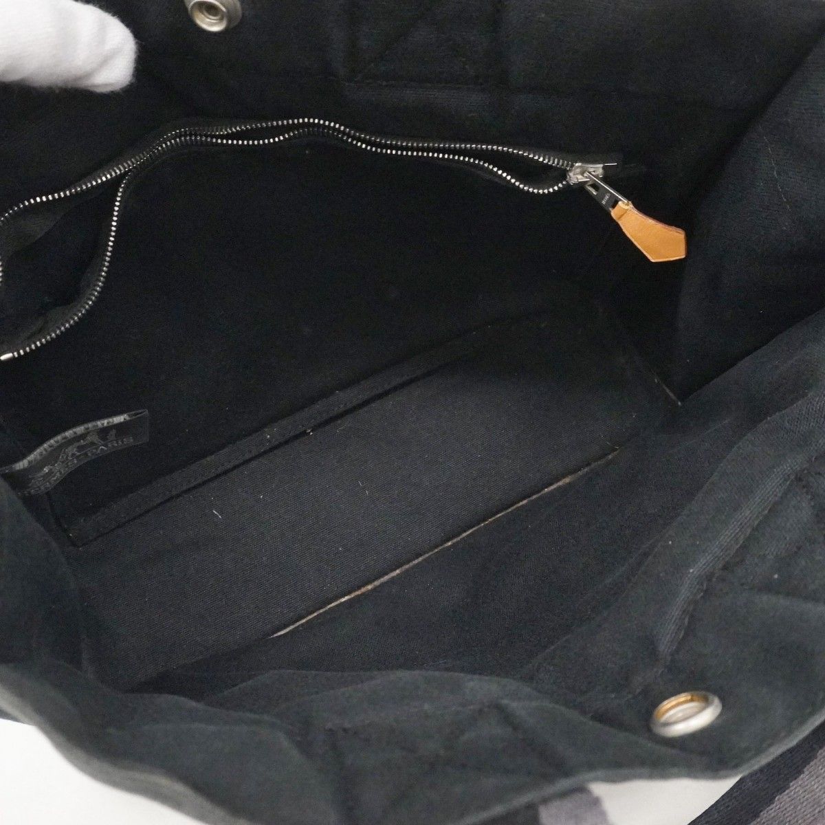 Hermes Handbag Fourre Tout PM Canvas Black Silver