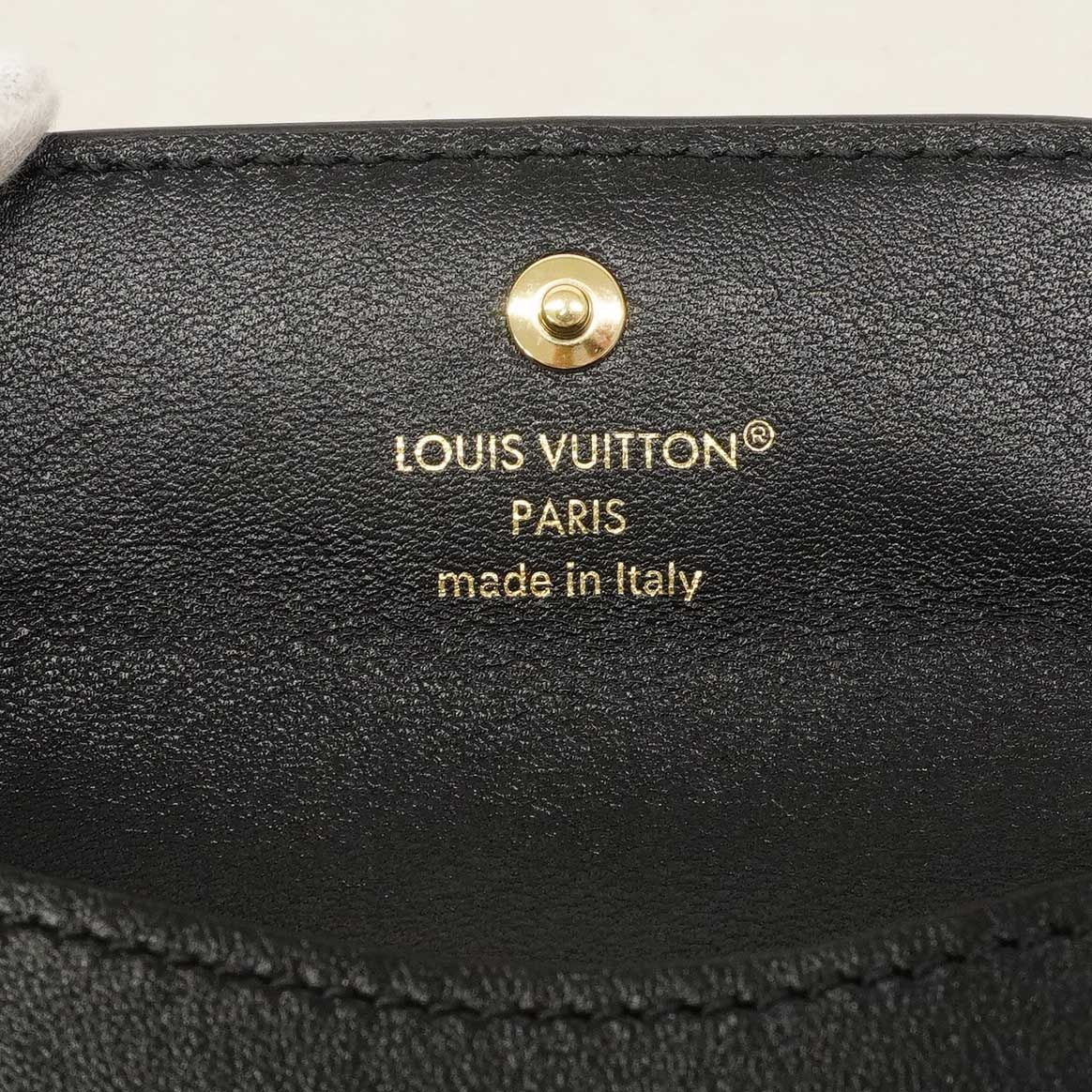Louis Vuitton Card Case LV Blue M Holder Recto Verso Black Cles Diss
