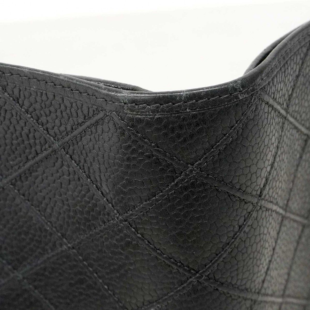 Chanel Wallet Bicolor Caviar Leather Black Gold