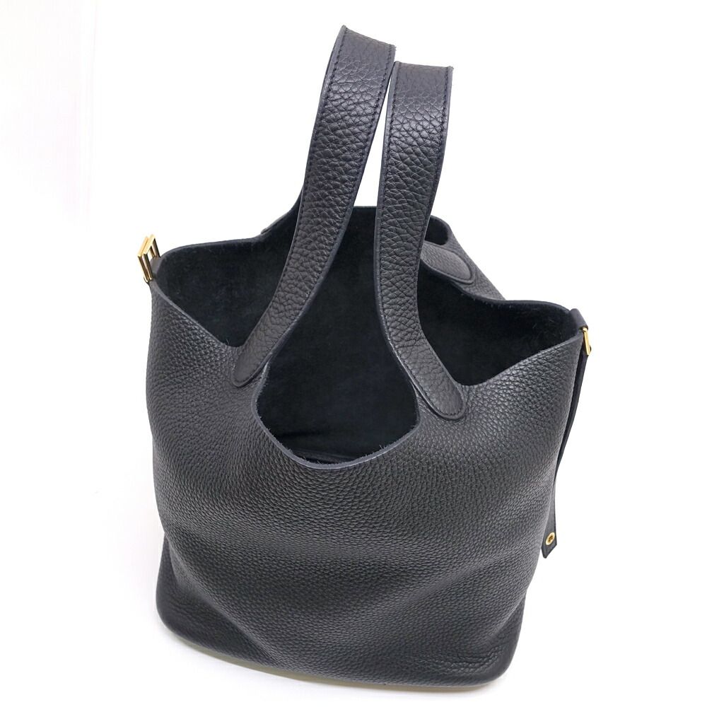 Hermes Picotin Lock MM Taurillon Clemence BK GD Handbag