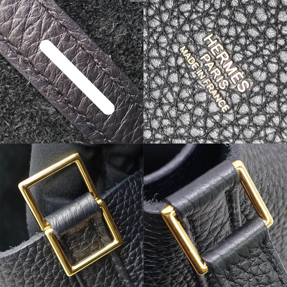 Hermes Picotin Lock MM Taurillon Clemence BK GD Handbag