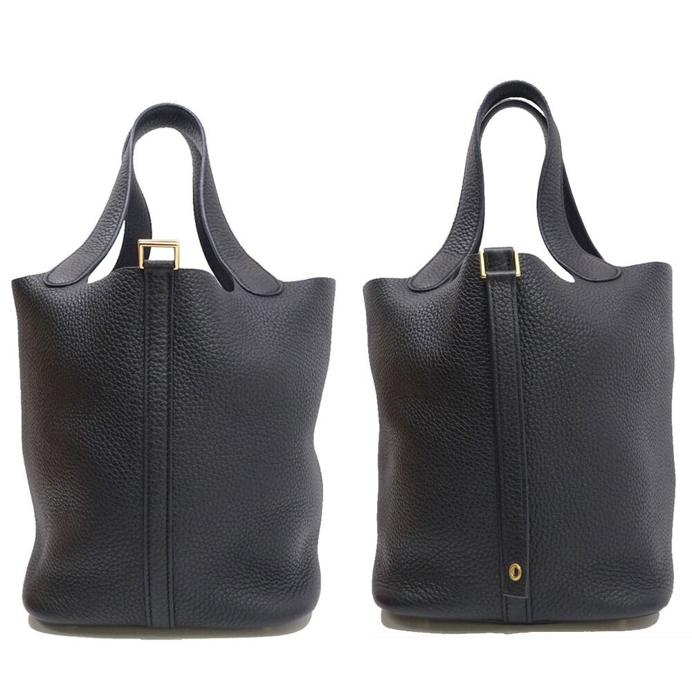 Hermes Picotin Lock MM Taurillon Clemence BK GD Handbag