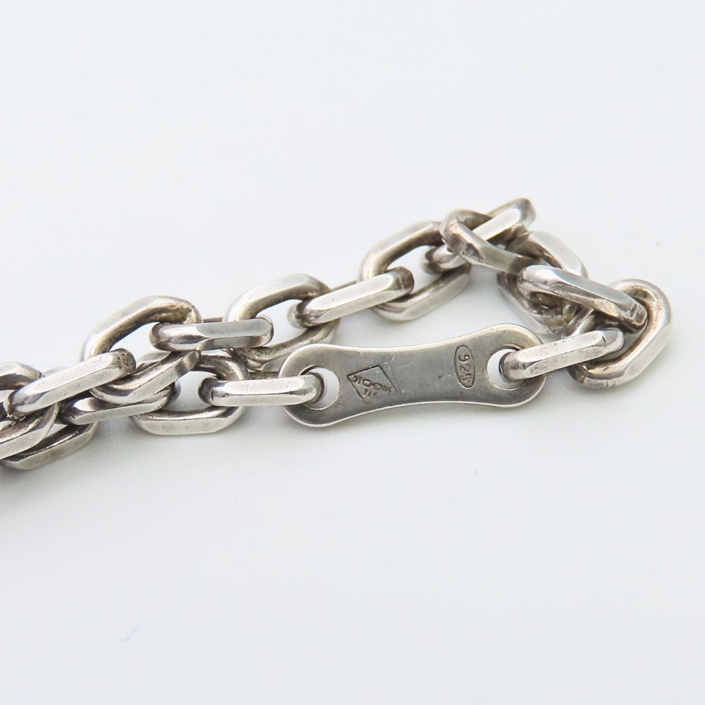 Hermes Bag Charm Clover Leather 925 Sterling Silver Green Orange Key Holder