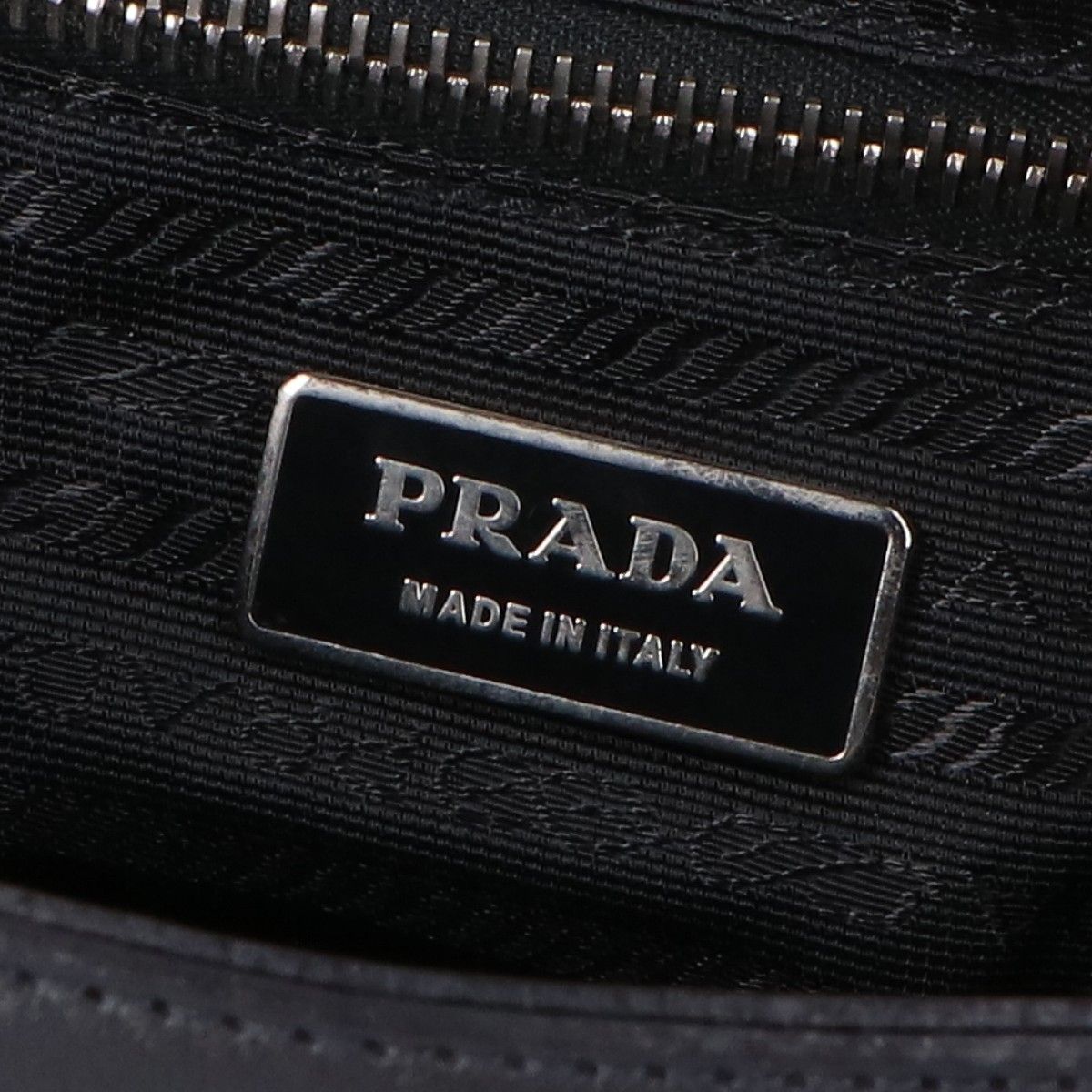 Prada Calfskin Triangle Plate Belt Flap All Leather