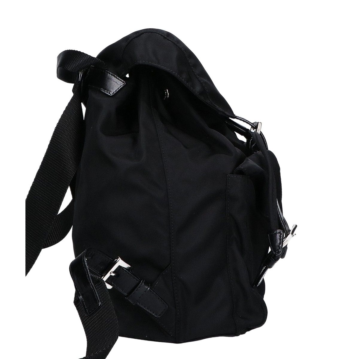 Prada Tessuto Nylon Leather Triangle Plate Backpack
