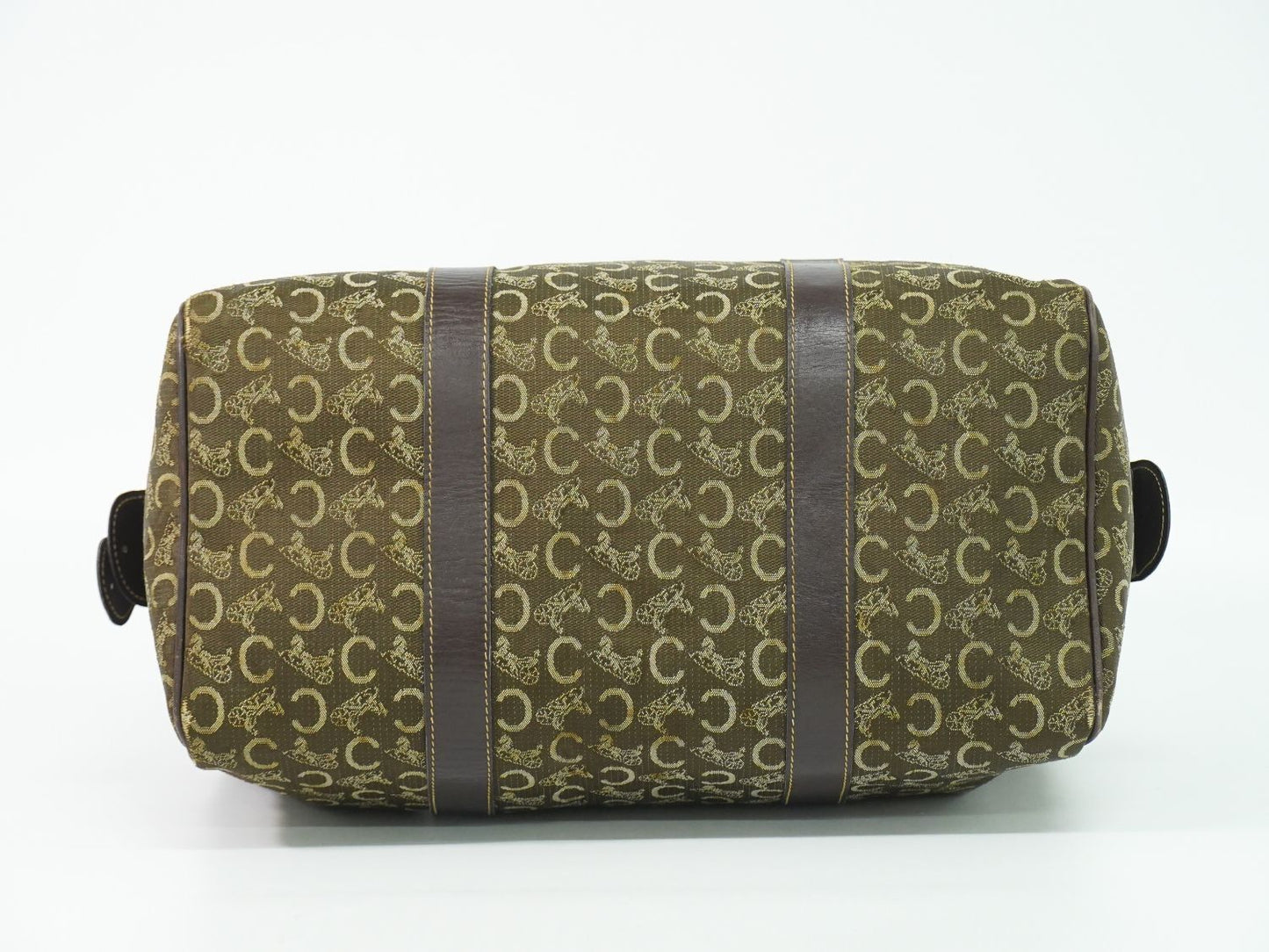 Celine C Sulky Mini Boston Bag Canvas Brown